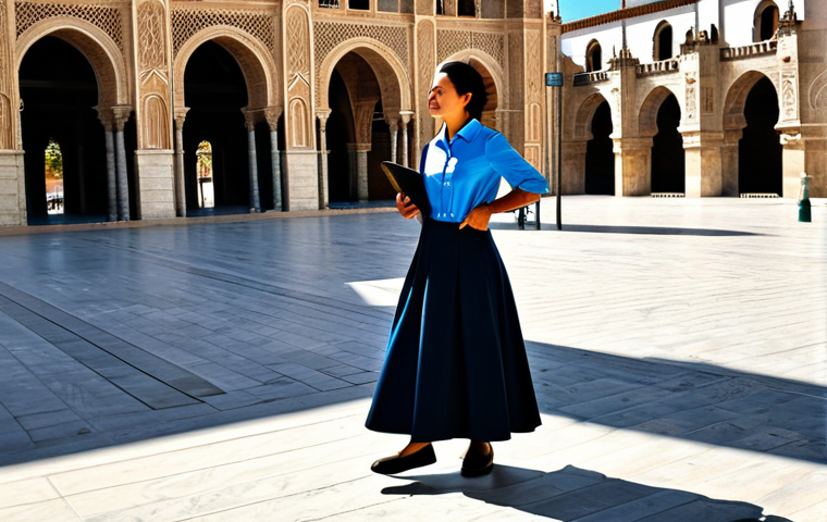 NFT 투자 시 알아야 할 점 - **

"A skilled female architect in a stylish but modest dress and comfortable shoes, reviewing bluep...