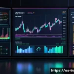 코인 업비트와 바이낸스 비교 - A dynamic digital trading interface showcasing a wide variety of cryptocurrencies on a global exchan...